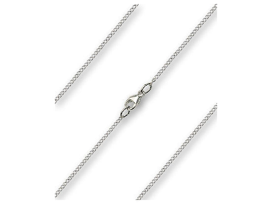 Curb Light Chain, 18" length with lobster claw clasp, Sterling Silver