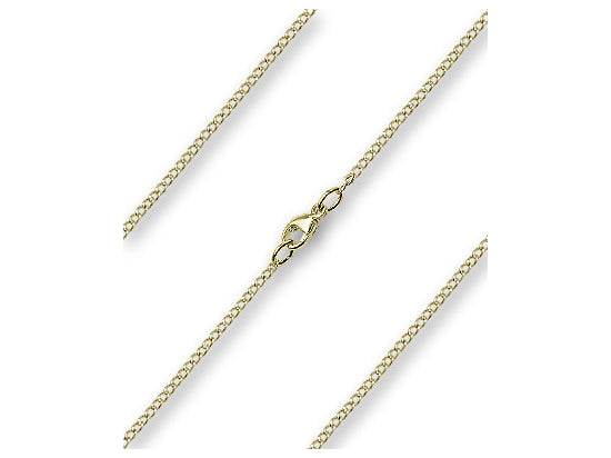 Curb Light Chain, 18" length with lobster claw clasp, Gold Plated