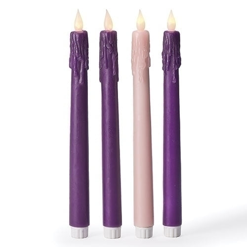 Advent Candles, 4 pc., LED, 10.25" tall