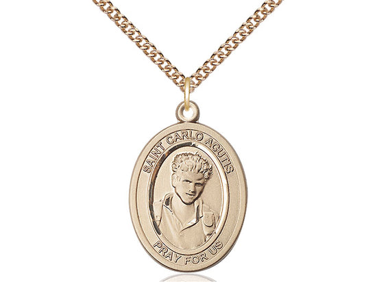 Saint Carlo Acutis medal S4602, Gold Filled