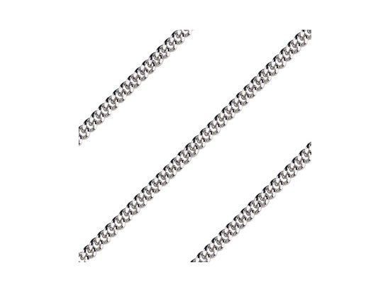 Curb Heavy Chain, 24" length endless, Rhodium Plated