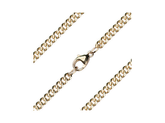 Curb Heavy Chain, 24" length with lobster claw clasp, Gold Filled