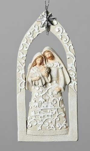 Holy Family paper-cut Ornament, 5.5" tall