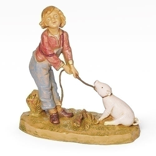 Zeke, the boy with a pig, 5" scale