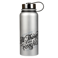 Stainless Steel Double Wall Vacuum Sealed Insulated Water Bottle for Men and Women: All Things Are Possible - Matthew 19:26