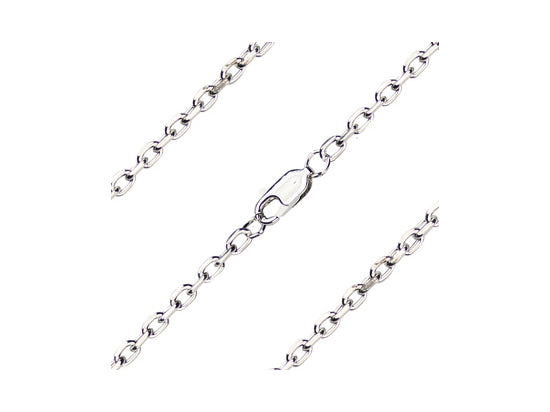 Cable Chain, 18" length with lobster claw clasp, Silver Plated