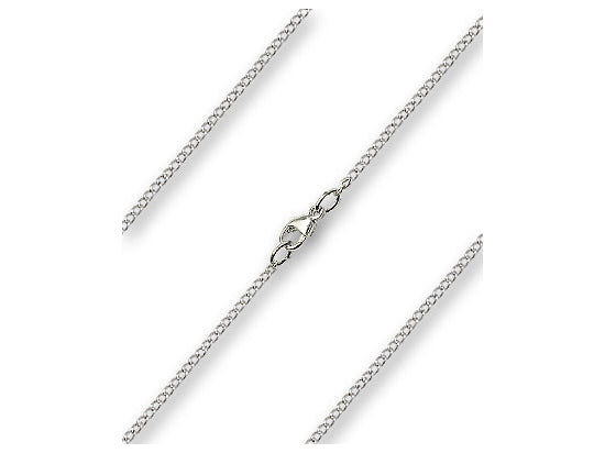 Curb Light Chain, 15" length with lobster claw clasp, Silver Plated