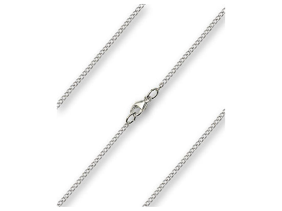 Curb Light Chain, 18" length with lobster claw clasp, Silver Plated