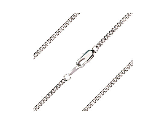 Curb Light Chain, 20" length with lobster claw clasp, Silver Plated