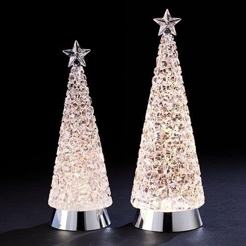 Cube Lighted Swirl Trees, set of 2, LED