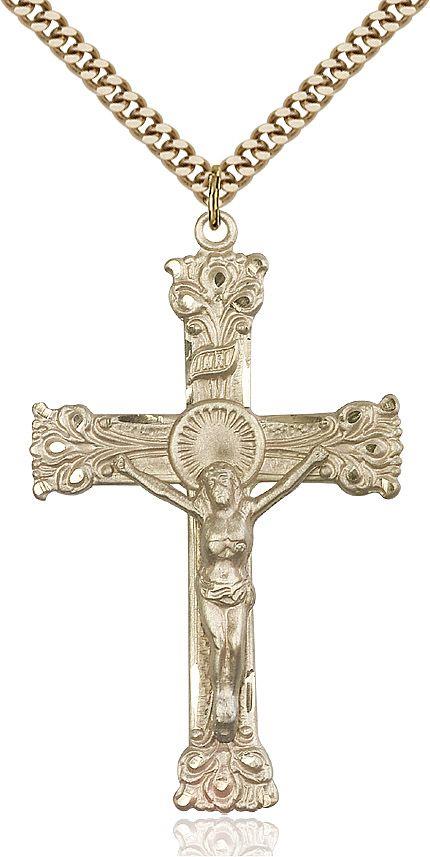 Crucifix medal 06412, Gold Filled