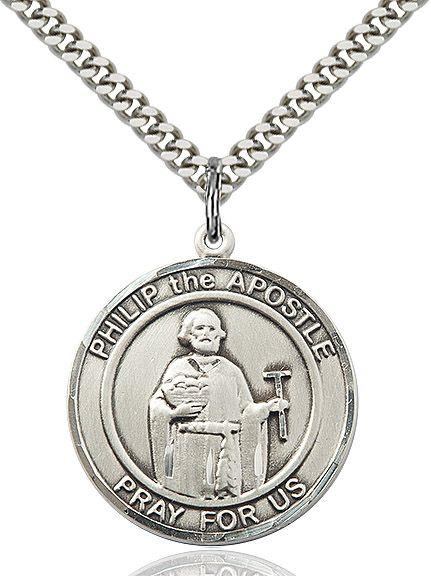 Saint Philip the Apostle round medal S083RD1, Sterling Silver