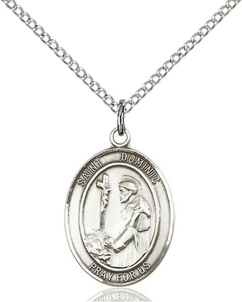 Saint Dominic de Guzman medal S0301, Sterling Silver