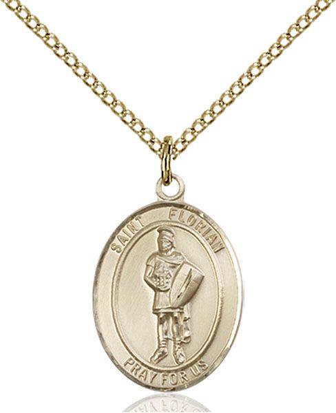 Saint Florian medal S0342, Gold Filled