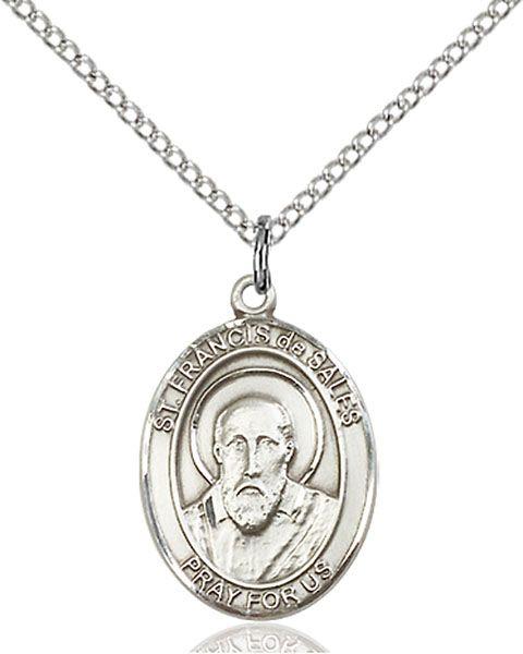 Saint Francis de Sales medal S0351, Sterling Silver