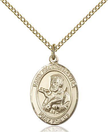 Saint Francis Xavier medal S0372, Gold Filled