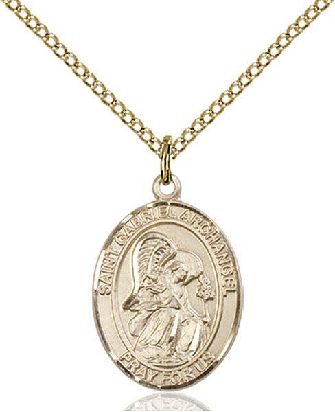 Saint Gabriel the Archangel medal S0392, Gold Filled