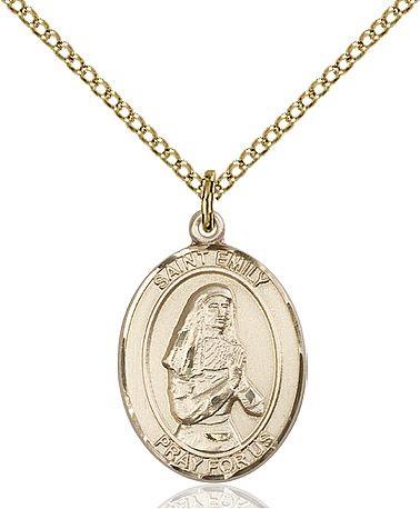 Saint Emily de Vialar medal S0472, Gold Filled