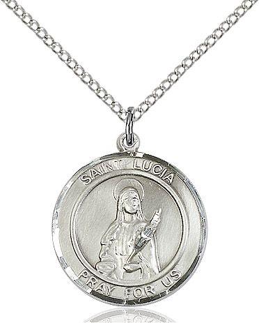 Saint Lucia of Syracuse round medal S065RD1, Sterling Silver