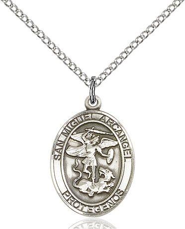 San Miguel Arcangel Español medal S076SP1, Sterling Silver