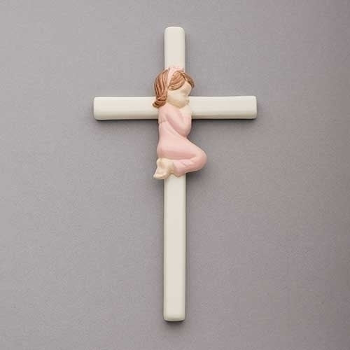 Wall Cross, Girl, 7.5" tall