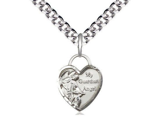 Guardian Angel Heart medal 34021, Sterling Silver