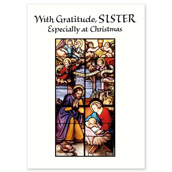 With gratitude Sister, especially at Christmas, card