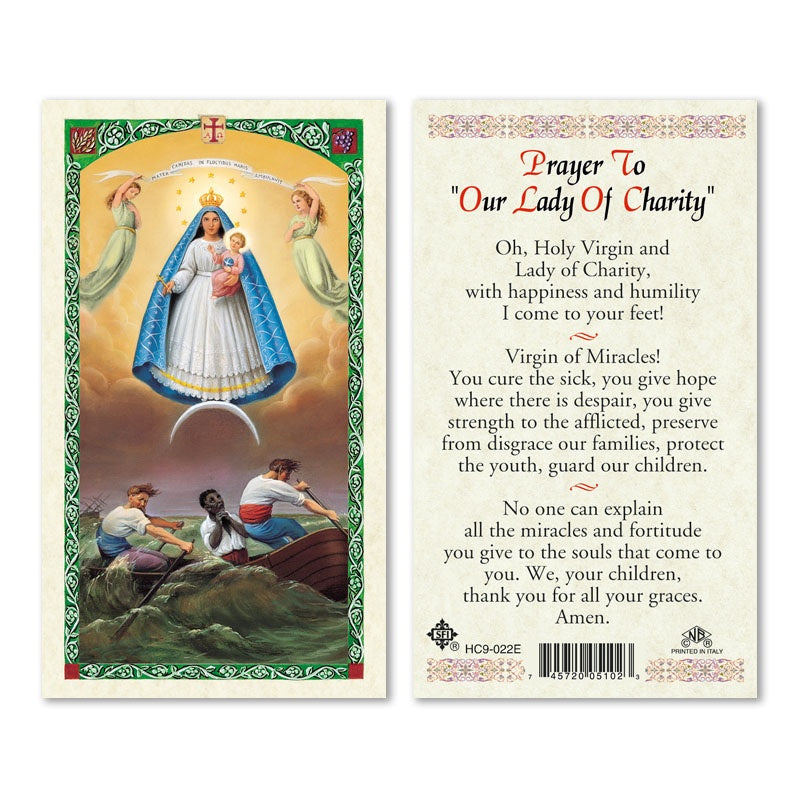 Our Lady of Charity holy card