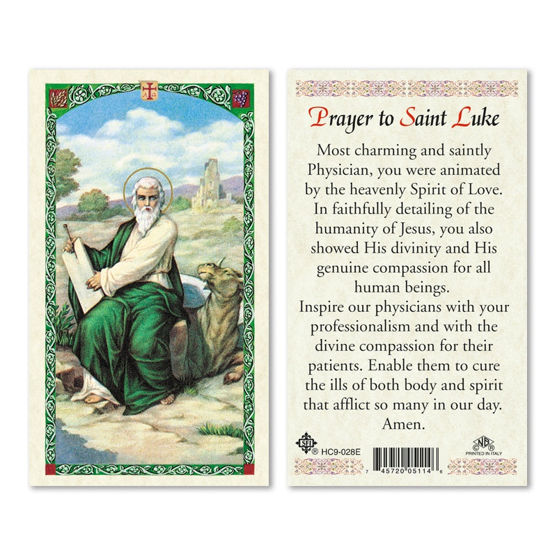 St. Luke holy card