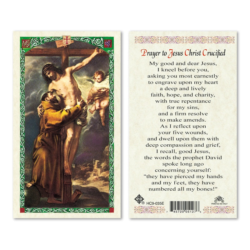St. Francis with Crucifix holy card