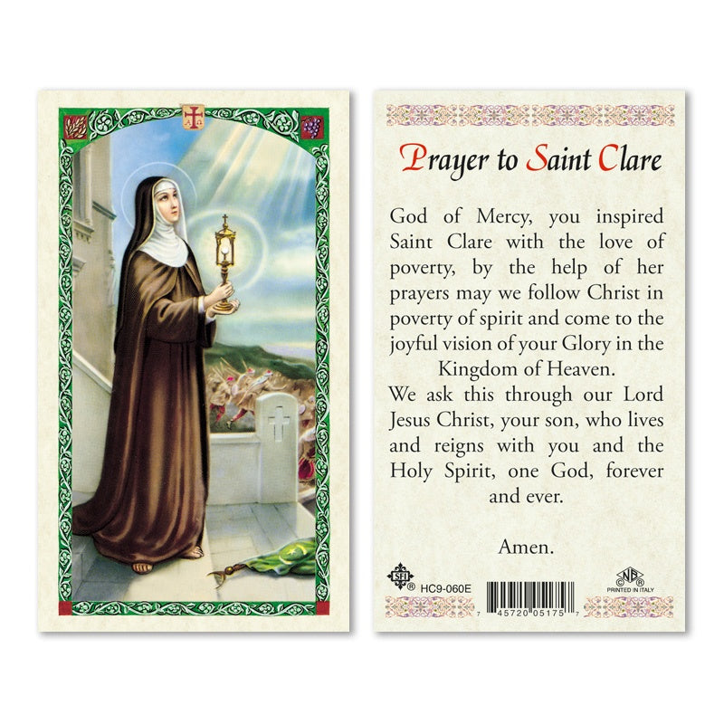 St. Clare holy card