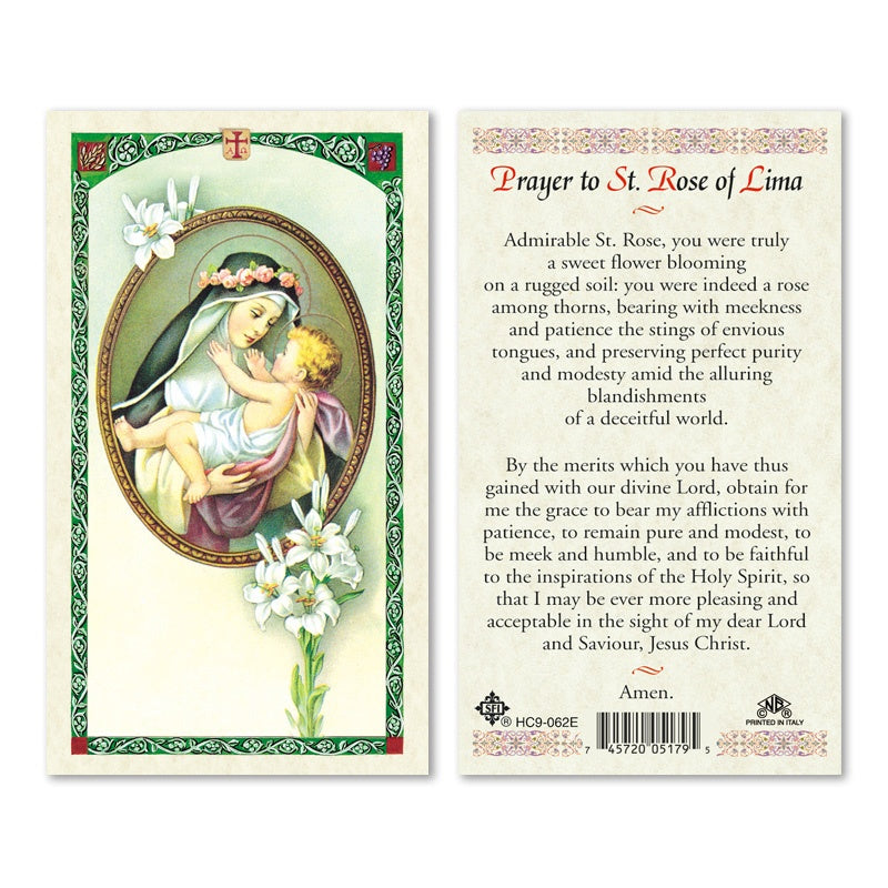 St. Rose of Lima holy card