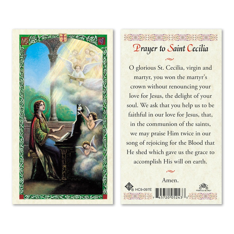 St. Cecilia holy card