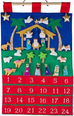 Fabric Advent Calendar, 25" long