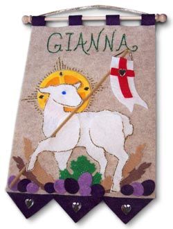 First Communion Full Banner Kit - Lamb of God, Purple colors