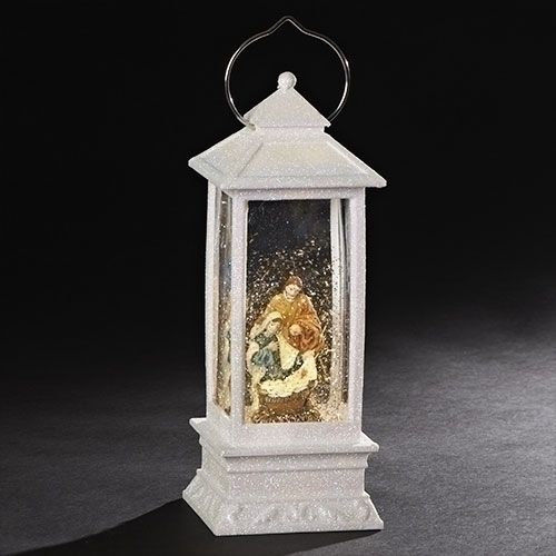 Holy Family Glitterdome Lantern, LED, 11" tall