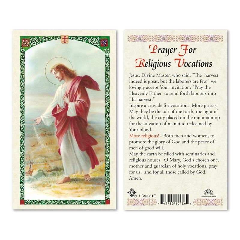 Prayer for Priest Vocations holy card