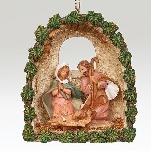 Holy Family Grotto Ornament, 3.5" tall