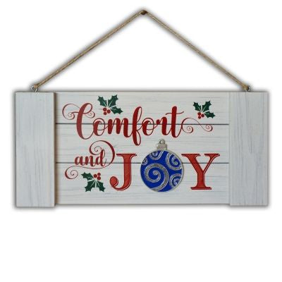 Comfort and Joy wall plaque, 10" long