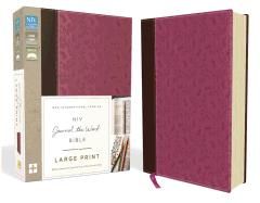 NIV, Journal the Word Bible, Large Print, Imitation Leather, Pink/Brown: Reflect, Journal, or Create Art Next to Your Favorite Verses