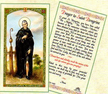 St. Peregrine holy card