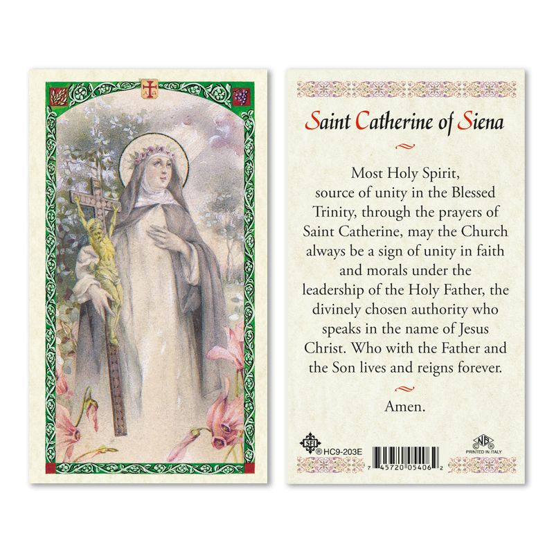 St. Catherine Siena holy card