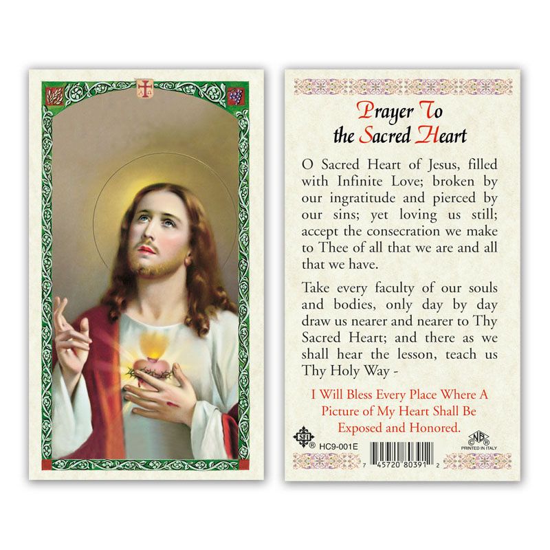 Sacred Heart of Jesus holy card