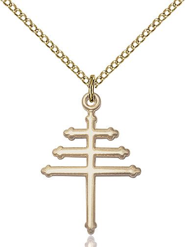 Maronite Cross medal 00742, Gold Filled