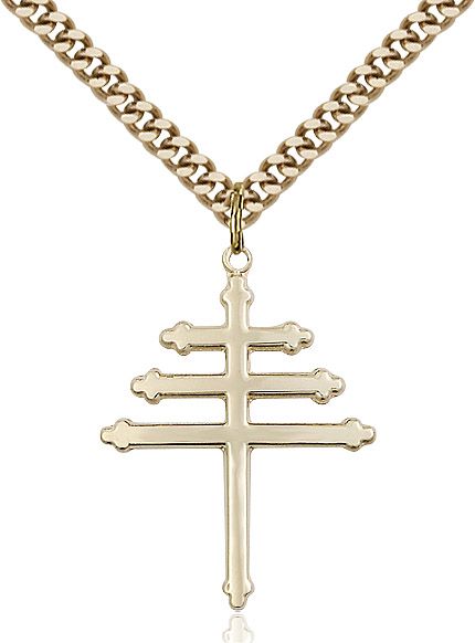 Maronite Cross medal 00842, Gold Filled