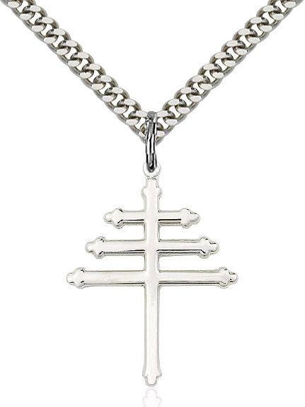 Maronite Cross medal 00841, Sterling Silver