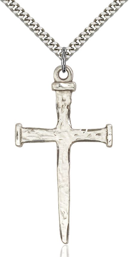 Nail Cross medal 00861, Sterling Silver