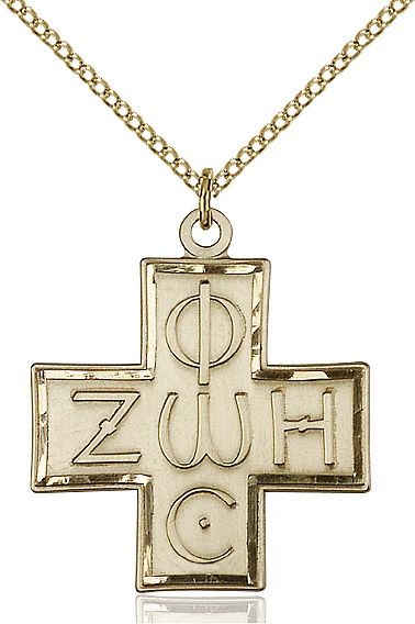 Light & Life Cross medal 60742, Gold Filled