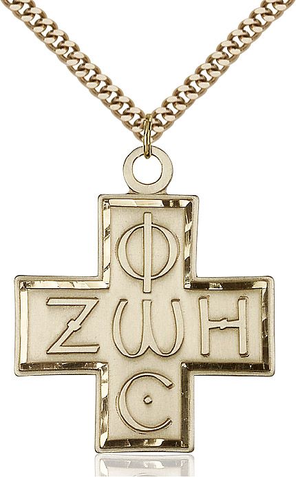 Light & Life Cross medal 60752, Gold Filled