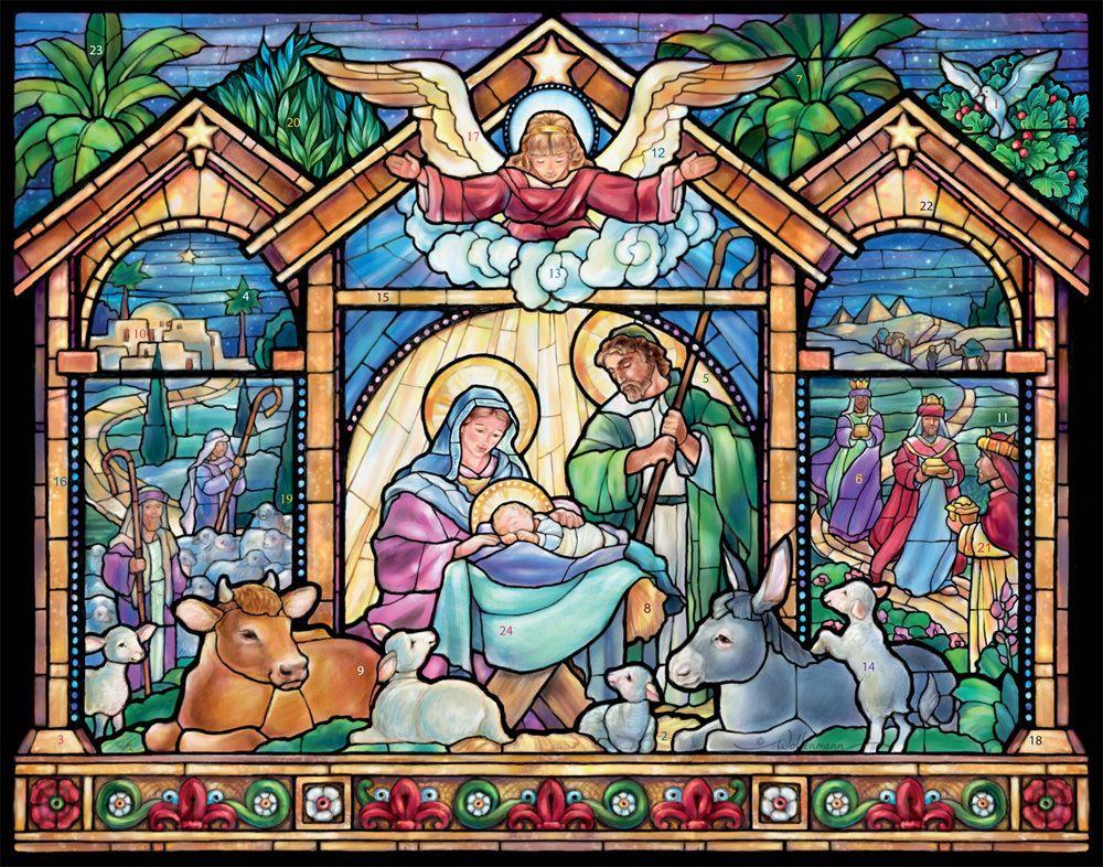 Stained Glass Nativity Advent Calendar